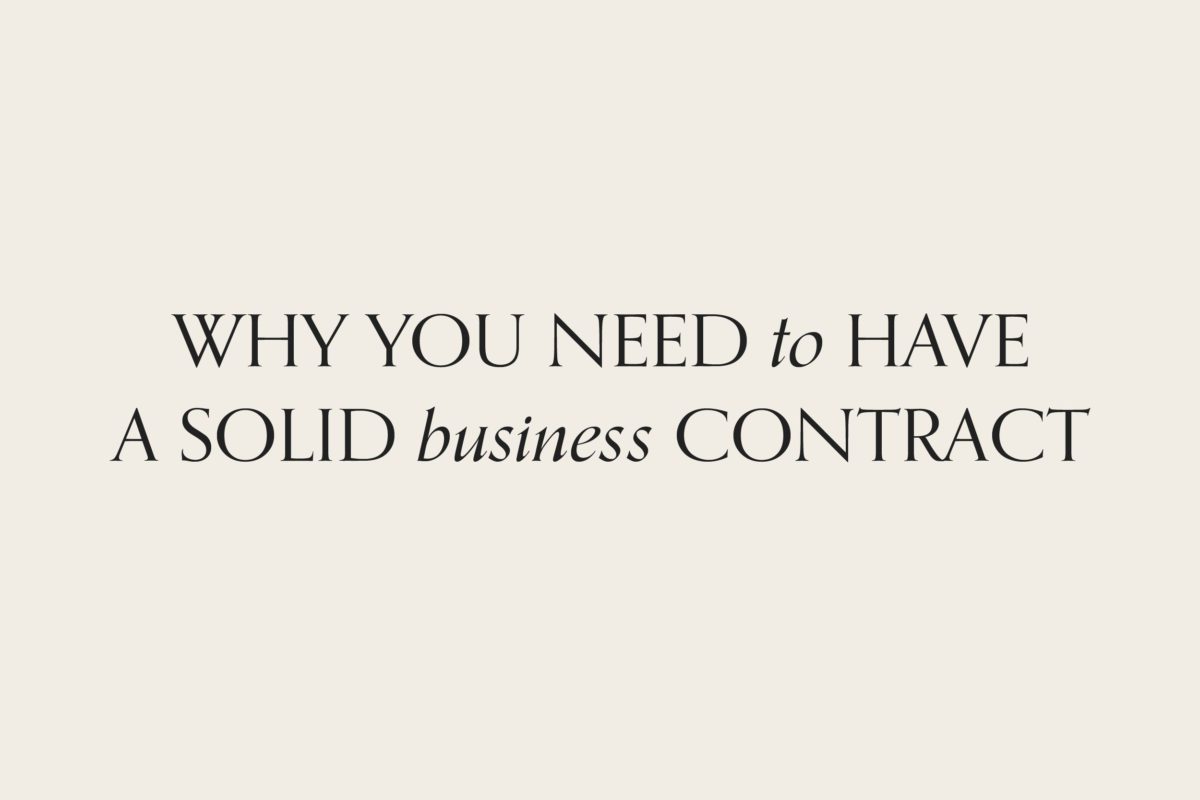 why you need a business contract